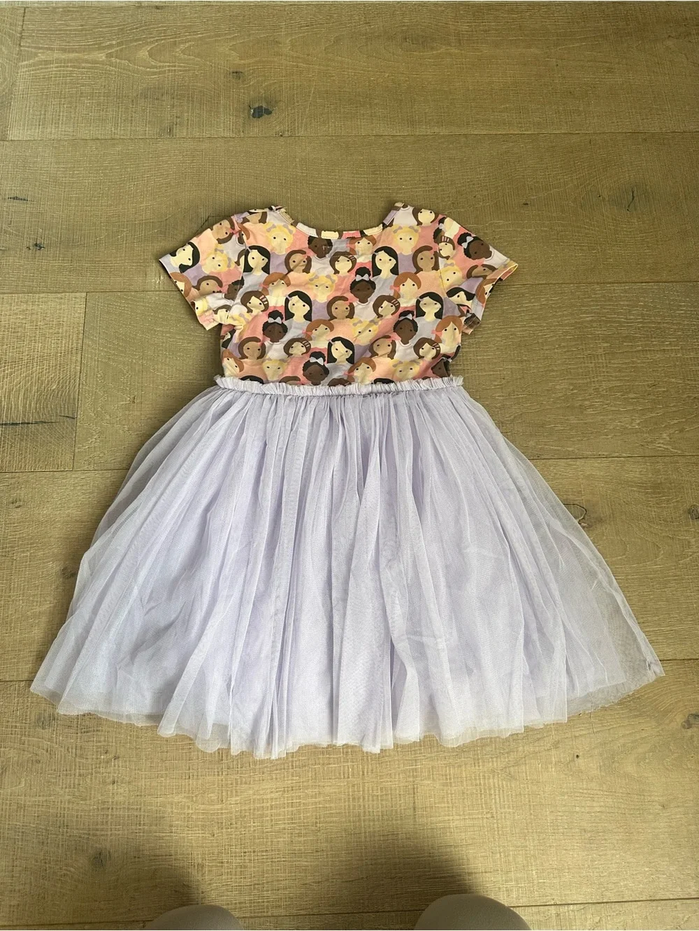 Unknown Brand Lavender Tulle Skirt Kids Dress with Character Print Top